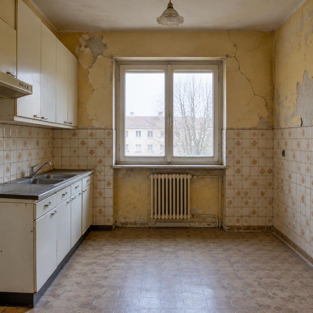 Cuisine avant travaux de peinture et rénovation par LKV Design Peinture